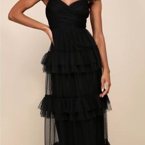 Lulu's Black Tiered Maxi Dress